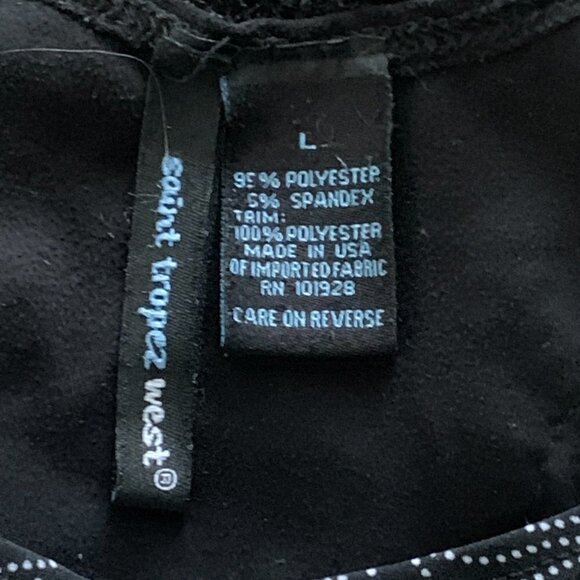 Saint Tropez West 2-Part Top Embroidered/Crochet Lace Rose Back L Black 61J - Picture 6 of 7